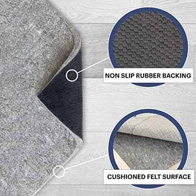 RUGPADUSA - Dual Surface - 6'x9' - 1/2" Thick - Felt + Rubber - Non-Slip Backing Rug Pad - Adds Comfort and Protection - for Hard Surface Floors - Image 3