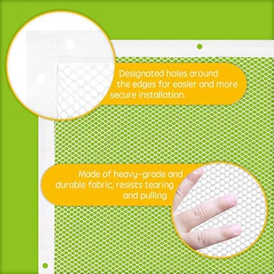 Banister Guard for Baby - 10ft x 3ft, Child Safety Net, Stair Railing Proof Mesh for Kids, Toys, Pets - White - Image 5