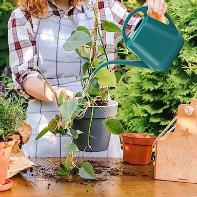 Fasmov Watering Can, 1/2 Gallon Plastic Watering Cans with Comfortable Handle, Small Garden Watering Cans Long Spout for Indoor Outdoor Watering Plants, Green - Image 6