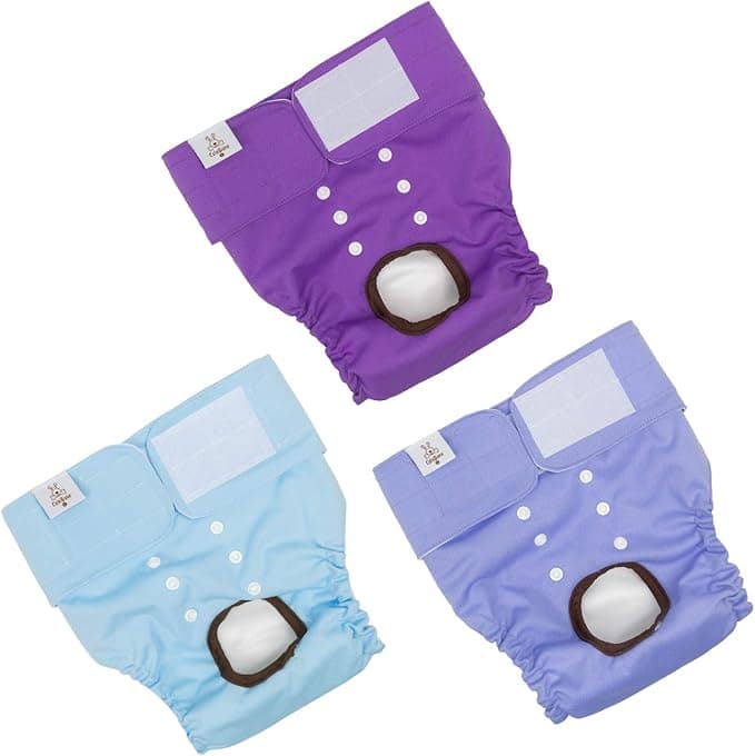 CuteBone Dog Diapers Female Washable Small Medium Large 3 Pack Reusable Doggie Diapers Puppy Period Pants for Doggy Heat Cycle Peeing D11XL - Image 1