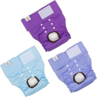 CuteBone Dog Diapers Female Washable Small Medium Large 3 Pack Reusable Doggie Diapers Puppy Period Pants for Doggy Heat Cycle Peeing D11XL - Image 1