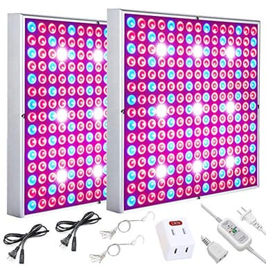 Skylaxy LED Grow Light, Plant Grow Lights for Indoor Plants Full Spectrum 75W Panel Growing Lamp with Timer for Seedling Veg and Flower (2 Pack) - Image 1