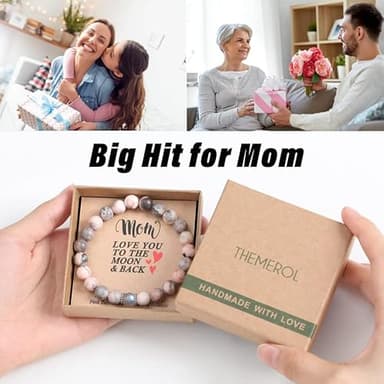 THEMEROL Gifts for Mom Birthday Gifts from Daughter Son Moonstone Bracelet Women Christmas Mothers Day Gifts Great Presents Best Mama Personalized Unique Handmade Valentines Stocking Easter Stuffers - Image 4