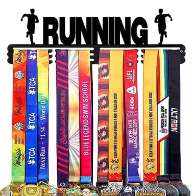 Goutoports Medal Holder Display Hanger - Award Ribbon Organizer Rack for Sports Race Runner Plaques Hanger for Wall Mount Hold Up 60 Medal Hanger Display for Athlete Kids Christmas Gifts - Image 1