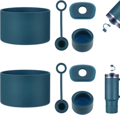 HYZ 8 Piece Accessories for Stanley Cup, Silicone Spill Proof Stopper Set and Protective Boot Including Straw Cover Cap for Stanley H2.0 20oz 30oz 40oz Tumbler, Blue Spruce - Image 2