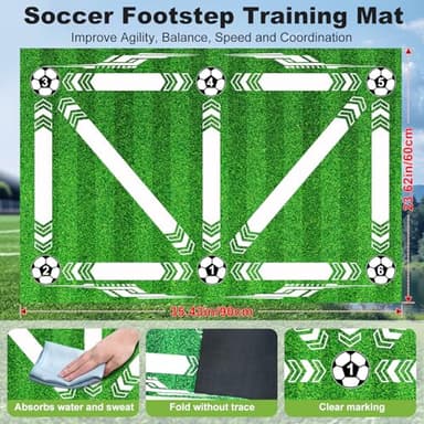 6x4 FT Kids Soccer Goals for Backyard - 2 Pack Soccer Nets Ski Skins, Portable Pop Up Goal Set Includes Training Mat, Cones, Target - Soccer Training Equipment Gift for Boys/Girls Ages 3-12 - Image 2
