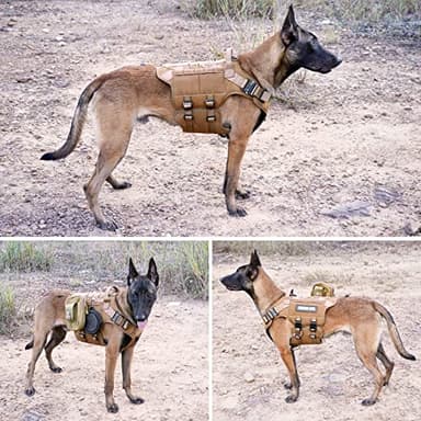 PETNANNY Tactical Service Dog Vest - No-Pull Emotional Support Harness with Hook & Loop Patches & Molle System for Training & Hunting (Khaki, Small) - Image 7