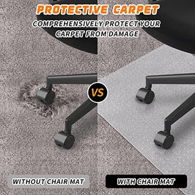 Office Chair Mat for Carpeted Floors, Desk Mats 48"X30" for Rolling Desk on Low Pile Carpets, Small Computer Gaming Plastic Floor Mats for Office Chair on Carpet, Easy Glide Without Curling - Image 3