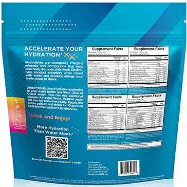 HydroMATE Electrolyte Powder Variety Pack Hydration Packets Low Sugar 30 Count - Image 4