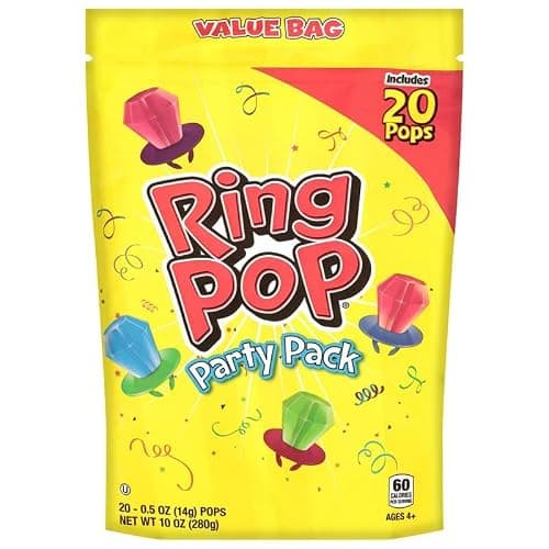 Ring Pop Candy, Christmas Lollipops , 20 Ct Party Favors in Assorted Fruity Flavors - Full Size, Bulk Variety Pack, Individually Wrapped Hard Candy For Stocking Stuffers, Holiday Candy Bowls, Gifts - Image 1