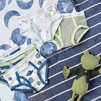 Burt's Bees Baby Baby Toddler Boys' Underwear, Organic Cotton, Tag-Free Comfort Briefs, Space Shuttles, 4-5T - Image 3