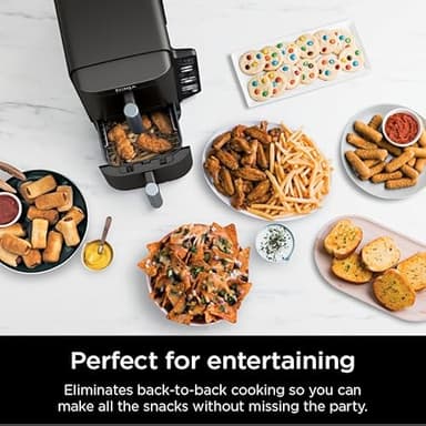 Ninja Air Fryer, 8 QT DoubleStack 2-Basket, Space Saving Design, Cooks 2lb Chicken Wings, Feeds up to 6 People, 6-in1 Air Fryer, Roast, Bake & More, Easy to Clean, Dishwasher Safe Parts, Black, SL201 - Image 9