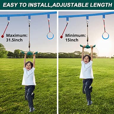 YAMIPROBI Swing Spins Set: 360° Handle Twist-Spin Flips Toy - Slackline Attachments Activate Play Powers - Accessories for Kids' Playground and Backyard Fun, Green - Image 5