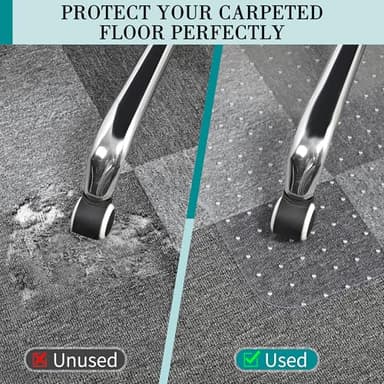 Office Chair Mat for Carpets, Clear Computer Desk Chair Mat for Low Carpeted Floors, Thick and Sturdy Carpet Protector, Easy Glide and Flat Without Curling(30'' x 48'' Rectangle) - Image 2