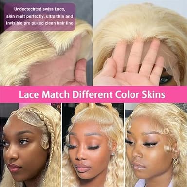 MYDIVA 30 inch 613 Deep Wave Wig Human Hair 13x6 Blonde Lace Front Wigs Human Hair Pre Plucked with Baby Hair 180% Density 613 HD Lace Frontal Wig for Women - Image 5
