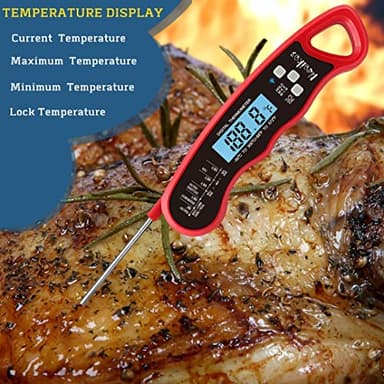 Neoikos Digital Meat Food Thermometer - 2~3S Instant Read Cooking Thermometer, Backlight, Built-in Magnet, Calibration, Foldable Probe for Kitchen Deep Fry BBQ Grill Roast Turkey - Image 3