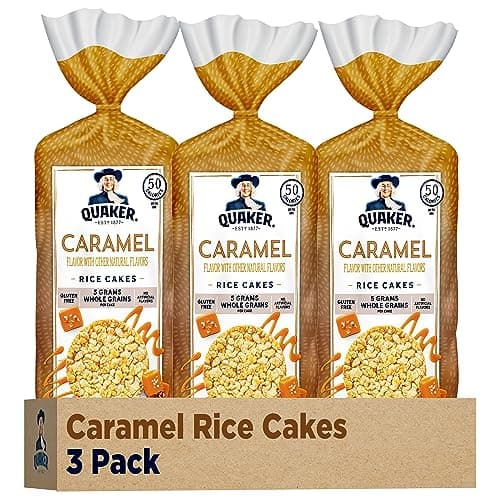 Quaker Large Rice Cakes, Caramel, Pack of 3 - Image 1