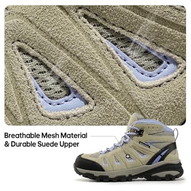 NORTIV 8 Women's Waterproof Hiking Boots Outdoor Trekking Camping Trail Hiking Boot Seeker,Size 5.5,Beige/Purple,Seeker - Image 8