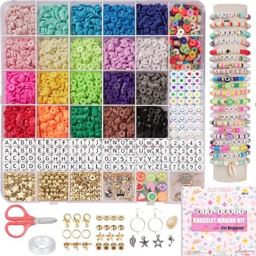 Mio Angle Bracelet Making Kit for Beginner 5000Pcs Preppy Polymer Friendship Bracelet Making with Charms Kit for Jewelry Making DIY Arts and Crafts Birthday Gifts Toys for Kids Age 6-13 - Image 1