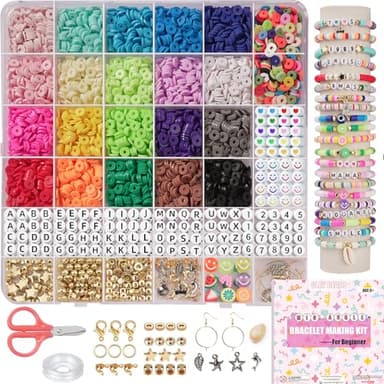 Mio Angle Bracelet Making Kit for Beginner 5000Pcs Preppy Polymer Friendship Bracelet Making with Charms Kit for Jewelry Making DIY Arts and Crafts Birthday Gifts Toys for Kids Age 6-13 - Image 1