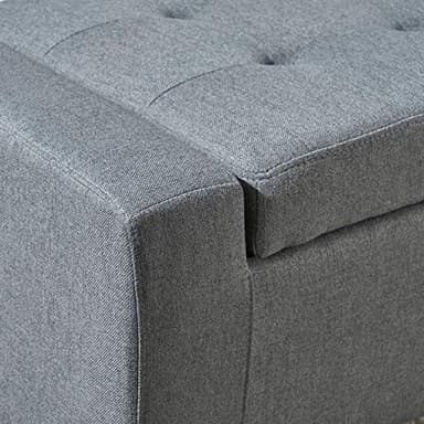 Christopher Knight Home Guernsey Fabric Storage Ottoman, Charcoal 20x50.25x16.75 inches - Image 8