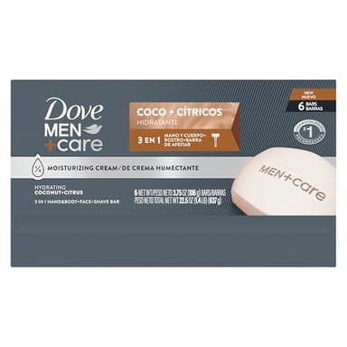 Dove Men+Care Hidratante Coco + Cítricos Hand & Body Face + Shave Bar 6 Count for Hydrated Skin 3.75 oz - Image 2