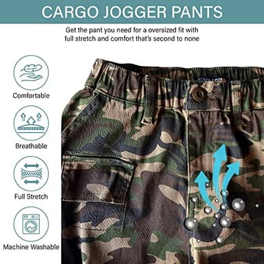 Double Denim January 5th High Waisted Cargo Joggers Pants for Women – Baggy Fleece-Lined Casual Sweatpants with Pockets Streetwear SCP-2049 Light Camo M - Image 6