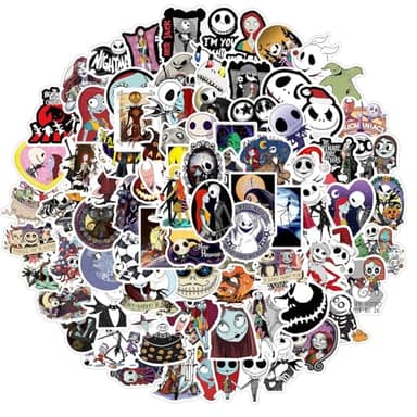 100Pcs The Nightmare Before Christmas Stickers for Water Bottles Skateboard Luggage Laptop Bumper Waterproof Vinyl Halloween Stickers Bulk for Boys Teens Adults (The Nightmare Before Christmas) - Image 1
