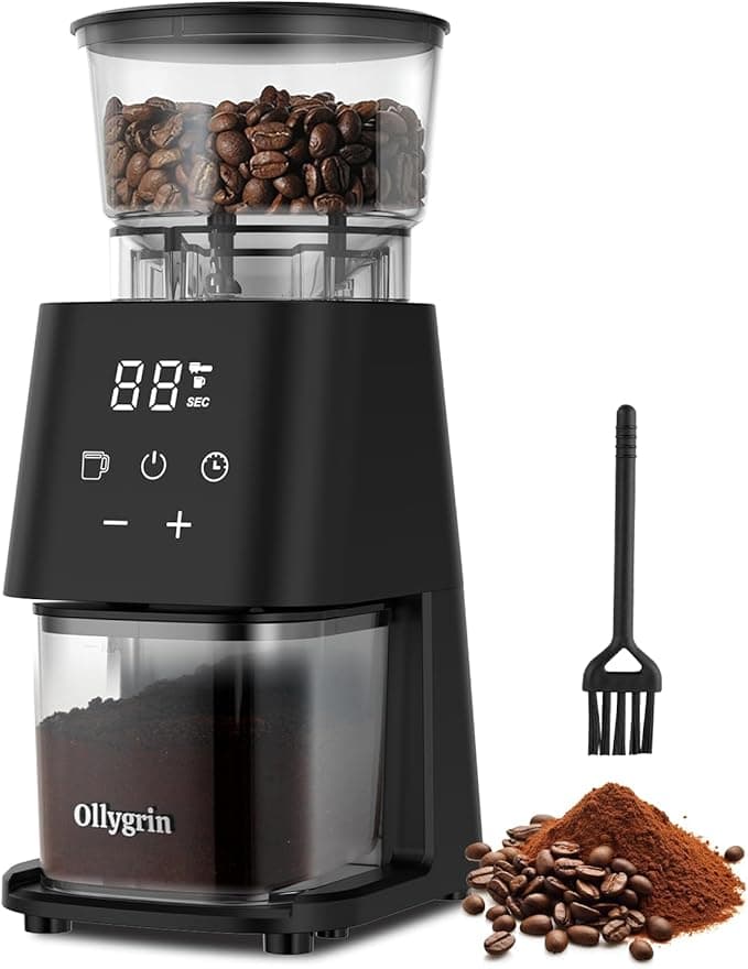 Conical Burr Coffee Grinder with Touch Panel, Adjustable Coffee Bean Grinder with 30 Grinding Settings,2-12 Cups for Espresso,French Press & Drip Coffee - Image 1