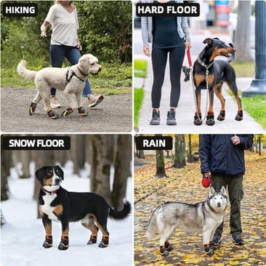 MUSIMC Dog Shoes for Large Dogs Anti-Slip Dog Boots & Paw Protectors for Hot Pavement Waterproof Small Medium Large Dog Booties for Rainy Day Summer Hiking Winter Snowy Day Dog Booties 4PCS - Image 4