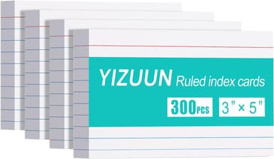Index Cards 3x5, 300 Pack, Heavy Ruled Index Cards, Notecards 3x5 Lined, Flash Cards for Studying, Note Cards for Office, Home and School, White, 4 Packs of 75 Pack - Image 2