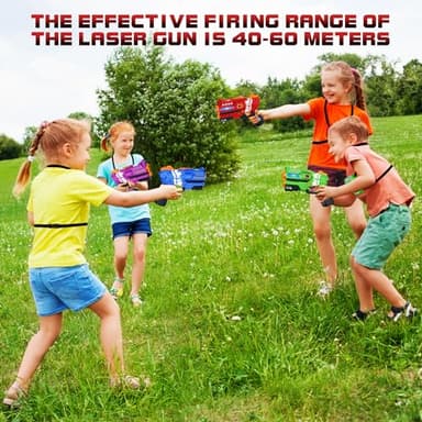 Laser Tag Guns Set of 4 Laser Tag Guns with Digital LED Score Display Vests,Gifts for Teens and Adults Boys & Girls,Adults and Family Fun,Gift for Kids Ages 8 9 10 11 12+Year Old Boy - Image 2