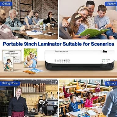 Thermal Laminator, 8.5x11 Laminator, 9 Inch Laminater Machine with 12 Laminating Sheets, A4/A5/A6 Personal Hot Cold Laminating Machine for Home School Teachers Office, Anti-Jam - Image 6