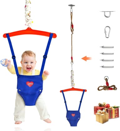 Baby Jumper with a Ceiling Hook for 6-24 Months, Baby Door Jumper for Indoor/Outdoor Play with Adjustable Chain, Baby Doorway Jumper - Image 2