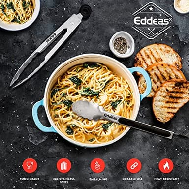 Tongs For Cooking - Heat Resistant 600 Degrees Stainless Steel Kitchen Tong,Heavy Duty Metal Locking Tongs - Perfect for Food,Salad and BBQ set of 3 (7",9" and 12") Dishwasher - Image 8