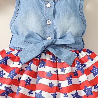 Toddler Baby Girl Clothes 4th of July Dresses Summer Independence Day Outfit Patriotic Fourth of July Shirt Dress Sundress 3T 4T Girl Clothes - Image 5
