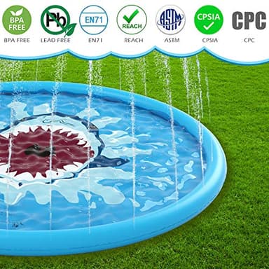 Jasonwell Splash Pad Sprinkler/ Play Mat for Kids, Outdoor Water Toys Inflatable for Baby Toddler Boys Girls Children Age 18+ Months ,Outside Backyard Dog Pool - Image 2