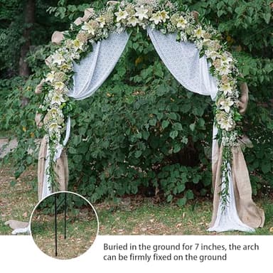 SIUING Metal Garden Arch - Metal Wedding Arch Backdrop Stand, Garden Arbor: 47.2(W)×94.5(H) inch, Garden Arbor for Climbing Plant Outdoor, Wedding, Party, Backyard, Lawn - Image 5