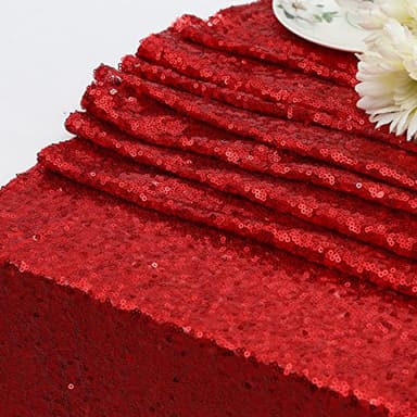 Poise3EHome Red Sequin Backdrop,7FT x 7FT Sequin Photography Backdrop Curtain for Party Decoration - Image 4