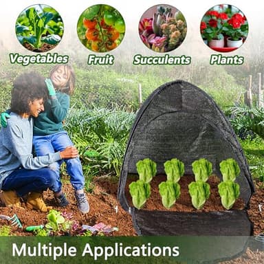 DECOHS 2 Pack 33" x 33" x 33" UV Resisitant 80% Pop up Plant Shade Tent, Garden Sunshade Cloth Sun Protection Tent, Sunblock Plant Cover Net with Stakes for Outdoor Plants Flower Potted - Image 6