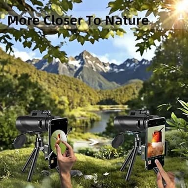 80x100 Monocular-Telescope High Powered for Smartphone Monoculars for Adults High Definition Monocular Telescope for Stargazing Hunting Wildlife Bird Watching Travel Camping Hiking - Image 5