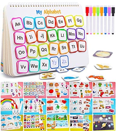 Huijing Montessori Preschool Learning Activities Busy Book - Workbook Activity Binder / Toys for Toddlers, Autism Learning Materials and Tracing Coloring Book - Image 1