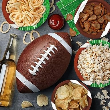 Gatherfun Football Party Supplies Kit Serve 24,Includes Dinner Plates, Dessert Napkins, Cups,Banner and Touchdown Tablecloth for Birthday Gameday Tailgate Decorations, Green (2023053002) - Image 6