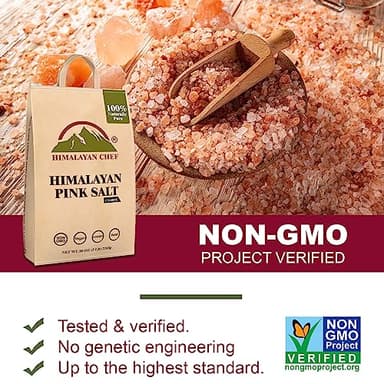 Himalayan Chef Pink Himalayan Salt - 15 lbs. (3 x 5 Pound Bulk Bags) Coarse Grain, Pure 100% Natural, Non-GMO, Vegan, Halal and Kosher Certified, Food Grade with 84 Minerals - Image 5
