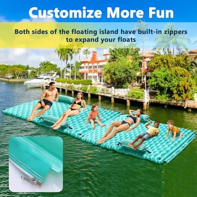 Sunrio 2025 Upgrade 114''*72'' Giant Inflatable Floating Mat-Pool Float Lake Floats for Adults with Pool Hammock Pool Mats for Floating Swimming Pool Beach Lake for Summer Water Party - Image 8