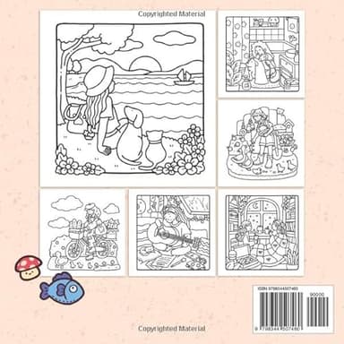 Girl Moments: Coloring Book for Adults and Teens Featuring Cute Cozy Daily Activities for Relaxation (Cozy Spaces Coloring) - Image 2