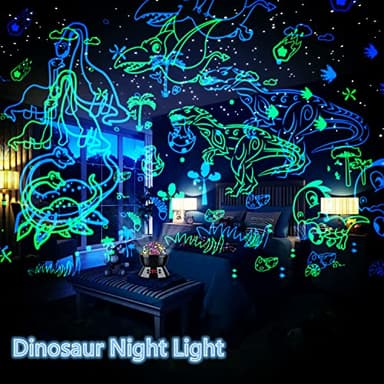 MOKOQI Dinosaur Night Light Projector for Kids Toys for Boys Room, 360 Degree Rotation with 17 Colors Dino Projection Light for Toddler Nightlight Lamp Birthday Gifts for Boys Bedroom Decor - Image 7