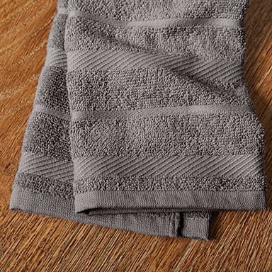KitchenAid Albany Kitchen Towel 4-Pack Set, Charcoal Grey/White, 16"x26" - Image 4