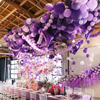PartyWoo Pastel Purple Balloons 120 pcs Different Sizes Pack of 18 12 10 5 Inch Light Pastel Purple Lavender Lilac Balloon Arch Kit Garland for Baby Shower Birthday Party Decorations Purple-Q10 - Image 6