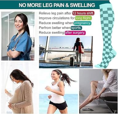LEVSOX Compression Socks for Women and Men 20-30mmHg Knee High Graduated Sock for Nurses, Travel, Pregnancy - Image 2